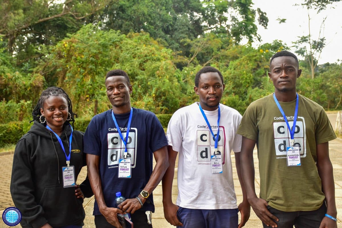 Codevertex Africa Limited team at an event, wearing company t-shirts